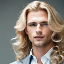 Long Curly Blonde Hairstyle AI avatar/profile picture for men